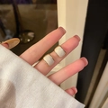 Vintage gold plated earrings with creamy white enamel inlay in a classic design - Style 7 Geometric (Silver Earring Post)