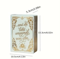 Vase livre en céramique blanche avec motif doré et dimensions 15,3x10,5x5,3 cm - Livre C-Bord Doré
