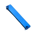 Blue rectangular stainless steel jewelry connector with dual rings for DIY engraving - Blue