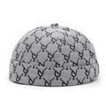 Bonnet docker hip hop avec motif jacquard NY gris et noir et broderie géométrique - Réglable / Gris