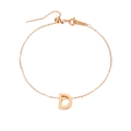 Cavigliera in acciaio oro rosa con lettera D e chiusura scorrevole regolabile - D-Oro Rosa