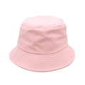 Close-up of pink cotton bucket hat showing parallel reinforced stitching on the brim - M (56-58cm) / Pink