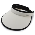 Beige wide brim sun visor with black contrast trim and letters for outdoor sports - Beige