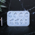 Detailed view of 8-cavity silicone resin mold with heart and butterfly shapes - Straw Topper Mold 01