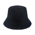 Cappello a secchiello in lana d'agnello nera spessa per calore invernale e stile casual - Nero