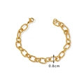 Close-up of 18K gold-plated titanium woven mesh bracelet with secure lobster clasp detail - Twisted Oval Link Chain (NB-B1164)