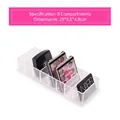 8-slot acrylic makeup organizer for eyeshadow and powder, size 25x8.5x4.8cm - 8 Grids Small