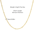 Golden titanium steel satellite chain necklace with 40+5cm length and beads detail - Chain (Satellite Chain Style 7)