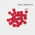 Miniature resin watermelon slice charms for DIY craft cakes, 1cm square pieces - Dragon Fruit Style