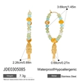 Orecchini a cerchio in acciaio inossidabile 18K con ciondolo pesce e perline colorate - Orecchini a Cerchio con Perline (JDE0305085)