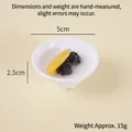 Miniature food model of a 5cm dessert bowl with black rice and mango slice detail - No Buckle / 5CM Diameter / Mango Chocolate