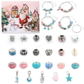 24-day pink Christmas Advent Calendar with 5 DIY charm bracelets and jewelry accessories - 12. Mermaid Style