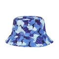 Blue floral pattern bucket hat with navy and sky blue prints on a white background - Blue Ditsy Floral (XW2115-5)