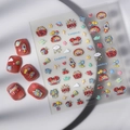 Stickers nail art 5D en relief motif coccinelle dessin animé et thèmes spatiaux - Personnage de Dessin Animé Coccinelle (FEB-640)