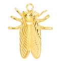 Golden cicada pendant in stainless steel featuring intricate wing details and a glossy finish - Gold