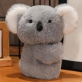 Grey plush koala snap bracelet for kids with soft fur and cute white ears - Koala Head Tilt