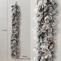 Ghirlanda natalizia floccata da 1,35m con pigne, bacche e luci LED integrate - Lunghezza 135cm / Stile Ghirlanda Innevat (Con Luce)