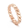 Elegant rose gold twisted rope ring with high-polish finish and minimalist spiral texture - Style C Rose Gold (KR104735-KFC)
