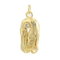 Golden micro-pave zircon pendant with textured wire coil design for DIY jewelry - 10-Twisted Coil