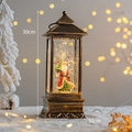 Vintage bronze Christmas snow globe lantern with Santa Claus figurine and 30cm height - Bronze - Santa and Tree (Type D)
