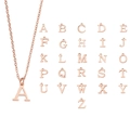 Collar de iniciales en oro rosa con colgante A y dijes de letras de la B a la Z - Letra F(DH045-3) / Oro rosa