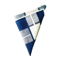 Men's blue and grey checkered pocket square folded in a triangle for suits - Blue White Grey Plaid (19)