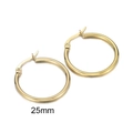Orecchini a cerchio tondi vuoti da 25mm in acciaio inossidabile placcato oro 18K - 25mm