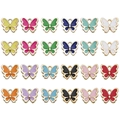 24er Set Schmetterling Emaille Anhänger in 12 Farben für DIY Schmuckherstellung - 24-teiliges Schmetterling Set (12 Stile x 2)