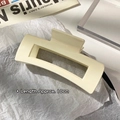 Minimalistische cremefarbene Haarklammer 10cm Detailansicht mit stabiler Harzstruktur - 4# Milchweiß