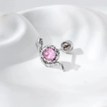Ohrstecker in Schlangenform aus Silber mit rosa Zirkonia und Schraubverschluss - Schlange Gewickelt (A627-3#) / Rosa (Einzelstück)