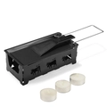 Mini portable cheese melter set with black cow-pattern grill and three tea candles - Steel Handle Black Set (With 3 Candles)