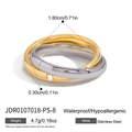 Anello triplo intrecciato in acciaio bicolore con pavé di zirconi scintillanti - Stile Intrecciato a Tre Anelli (JDR0107018-PS-8)