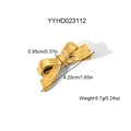 Pinza de pelo con lazo de acero inoxidable dorado con dimensiones 4,20 cm y peso 6,7 g - Forma de Lazo Esbelto (YYHD023112)