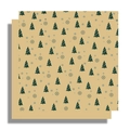 Christmas kraft paper sheets with green tree and snowflake pattern for gift wrapping - Christmas Tree Style B / 10 Sheets 50*50cm / Green