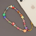 Dragonne de téléphone en perles acryliques colorées avec pendentifs fruits et étoiles - ZSZC19-Style Fruit Frais Transparent