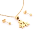 18K gold plated daisy flower jewelry set with necklace and stud earrings on white background - Gold Daisy Set (KS95010-ZC)