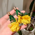 2603010b Yellow Petal Earrings