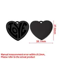 Colgante corazón negro pulido con grabado LOVE para creación de joyas DIY 38mm - 37.6x38.7mm / Negro