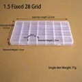 Scatola organizer in PP trasparente a 28 scomparti, 22,5x13,2x1,5cm per perline e minuteria - 28 Scomparti/22.5x13.2x1.5cm