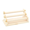 Espositore per gioielli a tre livelli in velluto e legno per bracciali e orologi eleganti - Albicocca