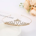 Eleganter goldener Brautkronen-Haarreif mit glitzernden Strasssteinen für Hochzeiten - Krone 2