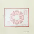 Non-stick platinum silicone baking mat 60x80cm with measurement scales and unit conversion - 60*80cm / Red