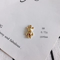 Detailed size and weight view of a golden bear pendant charm 16x9mm for DIY jewelry - 8# Simple Bear