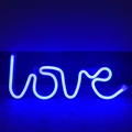 Blue LED neon sign in LOVE shape for creative romantic wedding proposal decor - Battery and USB Dual Use / Blue