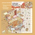 3D suitcase themed DIY sticker set with PET material and background card for scrapbooking - Simno 4.0 Suitcase Paradise