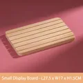 Small solid wood jewelry display board with slots, size 27.5x17x1.5cm, natural wood color - Small (27.5x17x1.5cm)