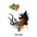 Waterproof temporary tattoo sticker TH-435 with orange and black pineapple and deer designs - Th-435 / 210*148mm