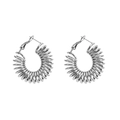 Polierte silberne Schlangenschuppen Frühlingsohrringe aus 18K Edelstahl für Damen - Minimalistischer Spiral-Stil (JXRH-16)