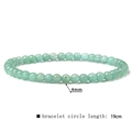 Delicate 4mm light green natural stone beaded bracelet with 19cm elastic band for women - 4mm Green Aventurine