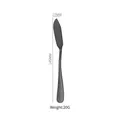 Matte black stainless steel butter knife, 145mm length with 17mm width, weighing 20g - Black